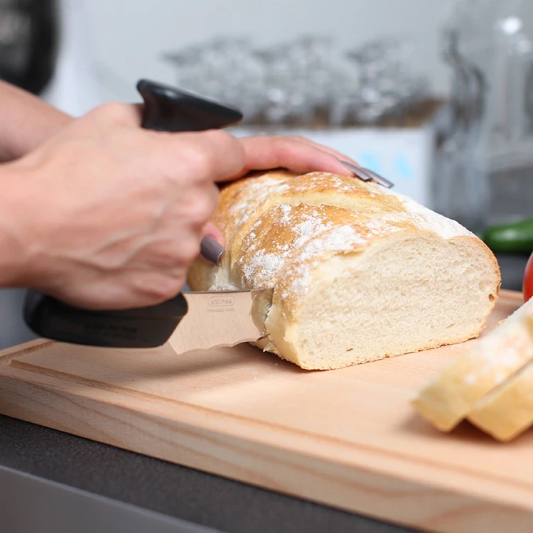 Stirex ergonomiska brödkniv med böjt handtag