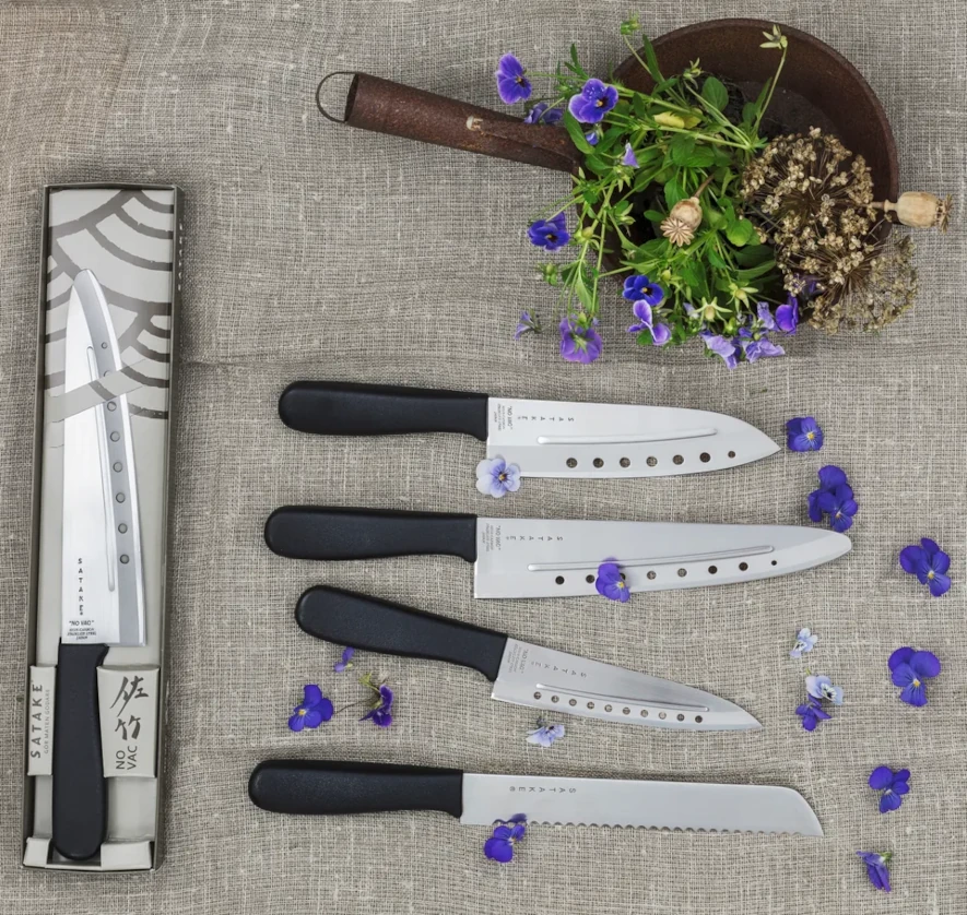 Satake No Vac knivar med lufthål i bladet