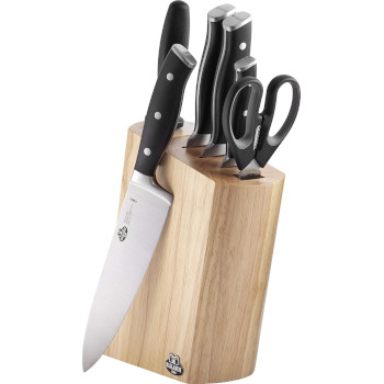 Ballarini Knivblock Natur med Knivar & Sax