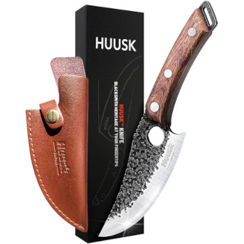 Huusk kockkniv med läderfodral