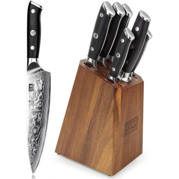 Knivblock med 5 knivar +slipstål